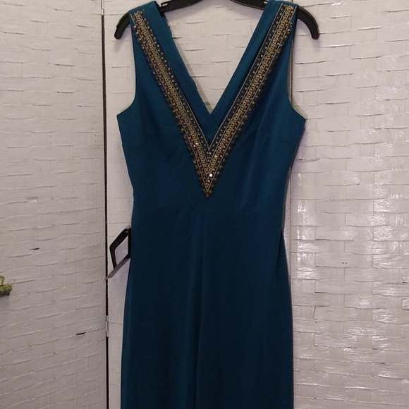 bebe Teal Wide Leg Jumpsuit - Picture 9 of 11